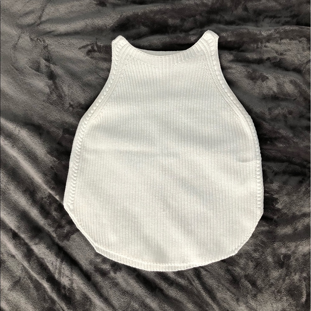Woven Cotton Sweater Tank Top